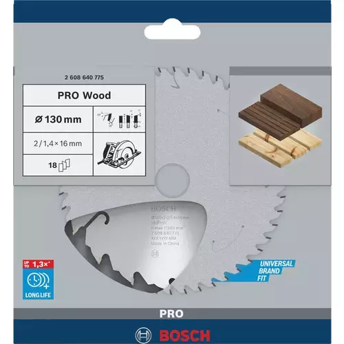 BOSCH Kotúč PRO Wood na drevo pre okružné píly, 130 x 2 x 16 mm (4)