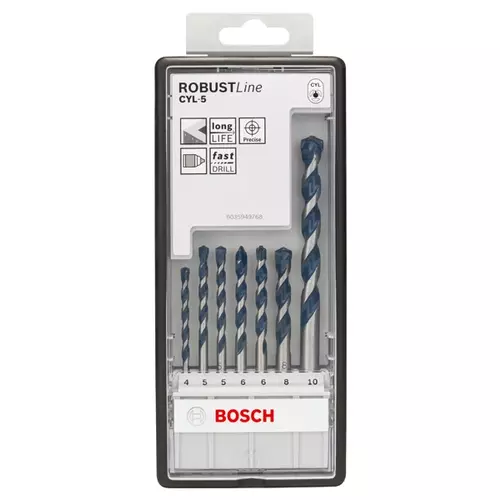 BOSCH 7-dielna sada vrtákov do betónu CYL-5 Robust Line, 4 – 10 mm (2)