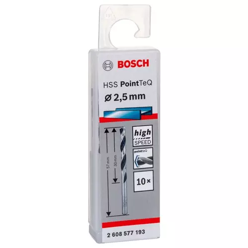 BOSCH Skrutkovitý vrták HSS PointTeQ 2,5 mm