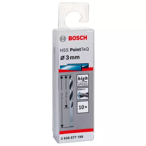 BOSCH Skrutkovitý vrták HSS PointTeQ 3,0 mm