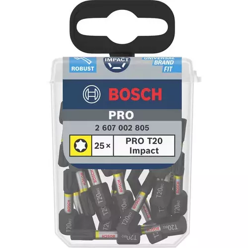 BOSCH Bit PRO Torx Impact, T20, 25 mm, 25 ks (3)