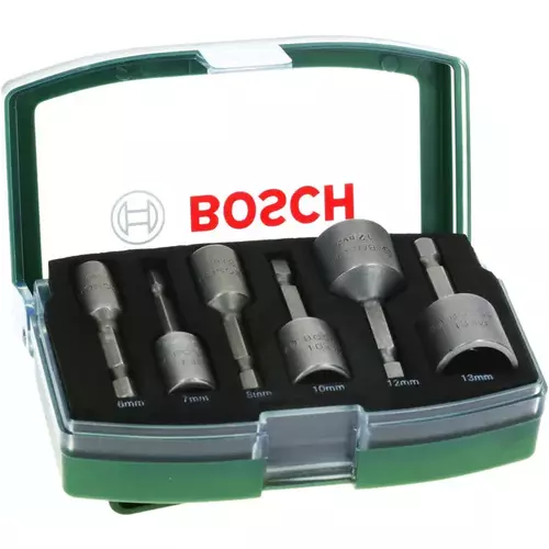 BOSCH 6-dielna sada maticových nadstavcov (50 x 6, 7, 8, 10, 12, 13 mm)