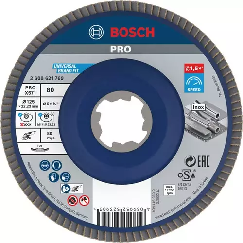 BOSCH Lamelový brúsny kotúč PRO X571, 125 mm, G80, X-LOCK