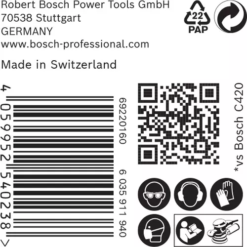 BOSCH Brúsny papier EXPERT M480 pre excentrické brúsky, 125 mm, zrnitosť 220, 50 ks (6)