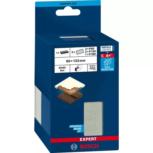 BOSCH Brúsny blok EXPERT eCom Dual Density, 80 × 133 mm (3)