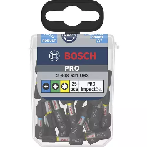 BOSCH Sada skrutkovacích bitov PRO Impact, PH2 (5×), PZ2 (5×), T20 (5×), T25 (5×), T30 (5×), 25 mm, 25 ks (3)