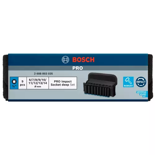 BOSCH Sada nástrčných kľúčov PRO Impact Socket Set, 1/4