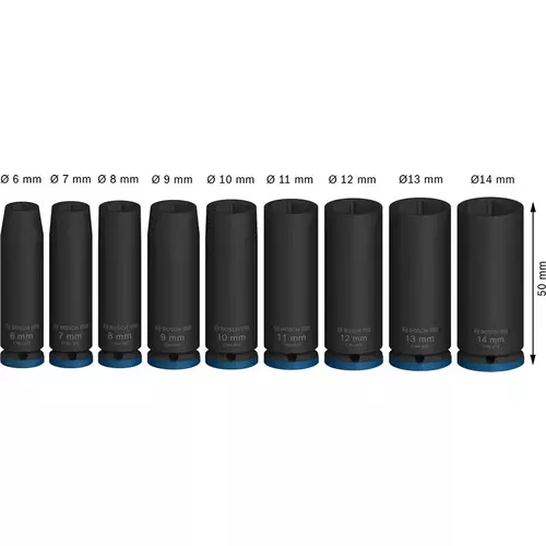 BOSCH Sada nástrčných kľúčov PRO Impact Socket Set, 1/4