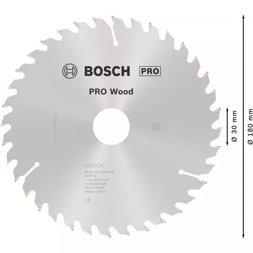 BOSCH Kotúč PRO Wood na drevo pre okružné píly, 180 x 2,6 x 30 mm (5)