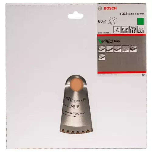 BOSCH Kotúč PRO Wood na drevo pre okružné píly, 216 x 2 x 30 mm (30)