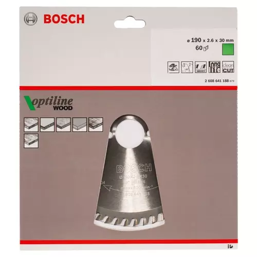 BOSCH Kotúč PRO Wood na drevo pre okružné píly, 190 x 2,6 x 30 mm (20)