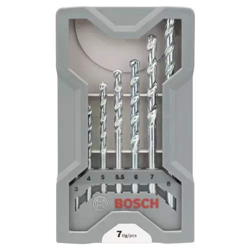 BOSCH 7-dielna sada vrtákov do muriva CYL-1, 3, 4, 5, 5,5, 6, 7, 8 mm (2)