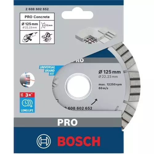 BOSCH Diamantový kotúč PRO Concrete, 125 x 22,23 mm (4)