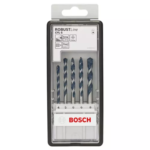 BOSCH 5-dielna sada vrtákov do betónu CYL-5 Robust Line, 4 – 8 mm (2)