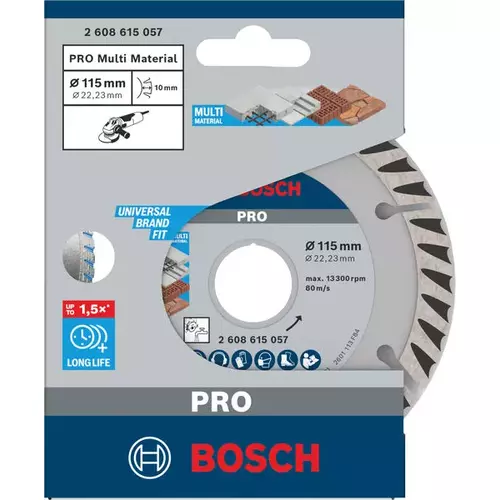 BOSCH Diamantový kotúč PRO Multi Material, 115 x 22,23 mm (4)