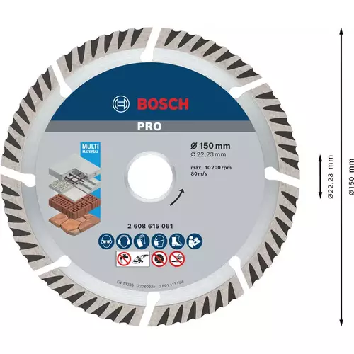 BOSCH Diamantový kotúč PRO Multi Material, 150 x 22,23 mm (5)