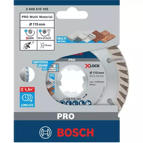 BOSCH Diamantový kotúč PRO Multi Material X-Lock, 115 x 22,23 mm, 22,23 mm (4)