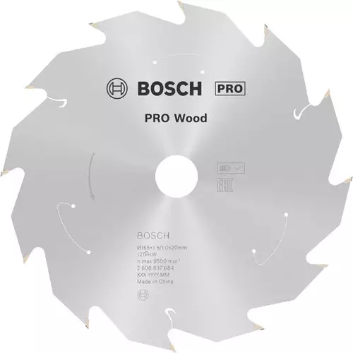 BOSCH Kotúč PRO Wood cordless na drevo pre akumulátorové okružné píly, 165 x 1,5 x 20 mm (6)