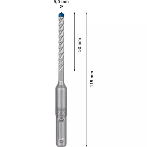 BOSCH Príklepový vrták EXPERT SDS plus-7X, 5 x 50 x 115 mm, 10 ks