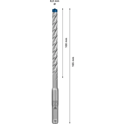 BOSCH Príklepový vrták EXPERT SDS plus-7X, 8 x 100 x 165 mm, 30 ks