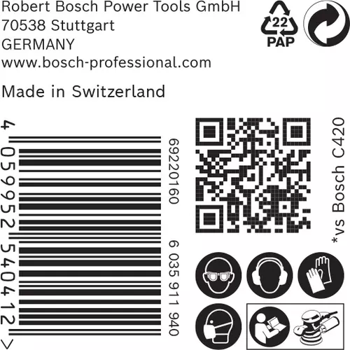 BOSCH Brúsny papier EXPERT M480 pre excentrické brúsky, 150 mm, zrnitosť 220, 50 ks (6)