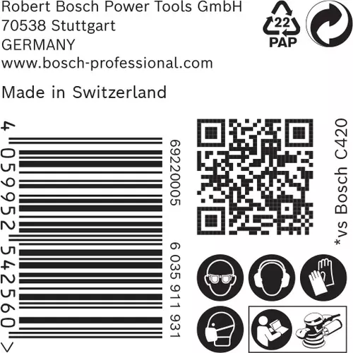 BOSCH Brúsny papier EXPERT C470 so 6 otvormi pre excentrické brúsky, 150 mm, zrnitosť 60, 50 ks (6)