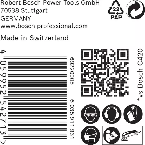 BOSCH Brúsny papier pre trojuholníkové brúsky EXPERT C470, 93 mm, zrnitosť 320, 50 ks (6)