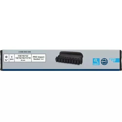 BOSCH Sada PRO Impact Socket Set, 3/8