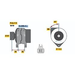 Alternátor BOSCH 0 986 045 641