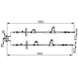Ťažné lanko parkovacej brzdy BOSCH 1 987 482 562