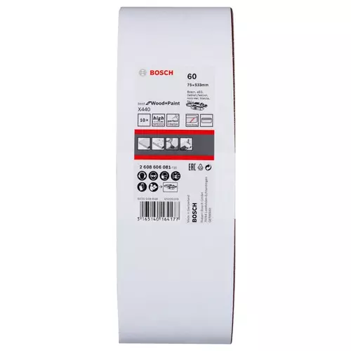 BOSCH Brúsny pás PRO X440, 75 × 533 mm, G60, 10 ks (14)