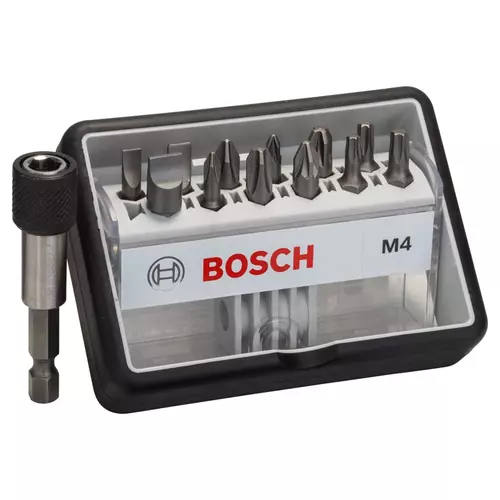 BOSCH 12+1-dielna sada skrutkovacích bitov M PH/PZ/T/S Robust Line, verzia Extra Hard