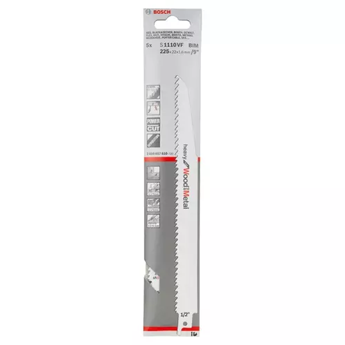 BOSCH Pílový list PRO Multi Material Demolition S 1110 VF 1,6 x 22 x 225 mm, 5 ks (19)