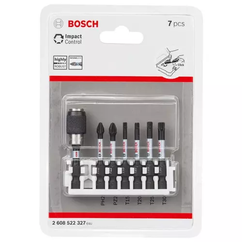 BOSCH Sada PRO Impact Set s držiakom bitov Quick Change a Pick and Click balením, PH2, PZ2, T15, T20, T25, T30, QC BH, 50 mm, 8 ks (10)