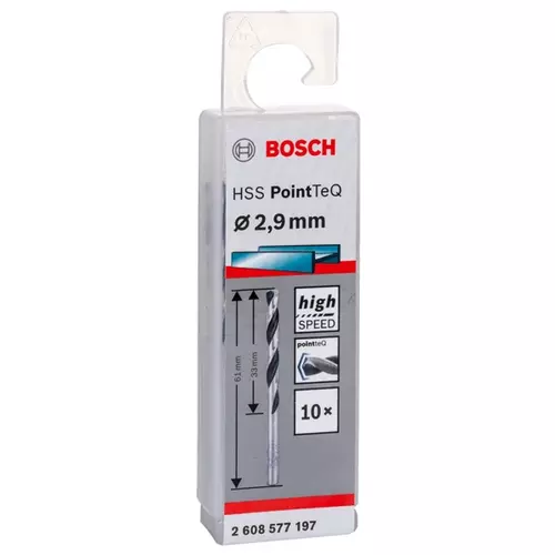 BOSCH Skrutkovitý vrták HSS PointTeQ 2,9 mm