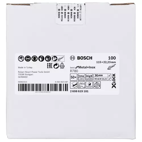 BOSCH PRO R780 X-Lock Fiber Disc, 115 mm, G100 (21)