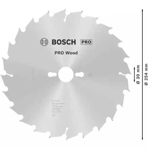 BOSCH Kotúč PRO Wood na drevo pre okružné píly, 254 x 2,8 x 30 mm (5)