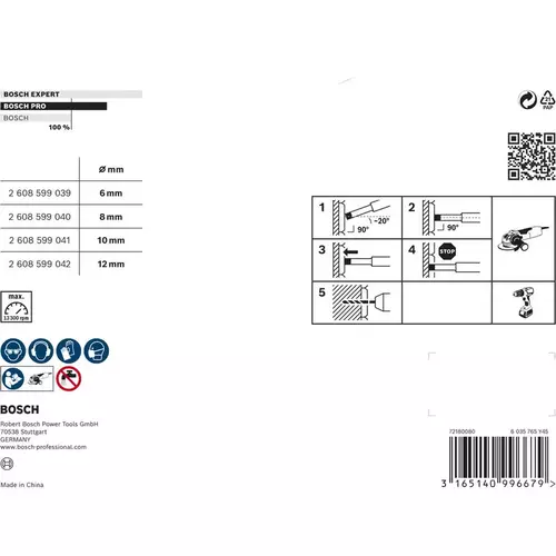 BOSCH Sada vŕtacích koruniek PRO Ceramic dry M14, 6 × 30, 8 × 30, 10 × 30, 12 × 30 mm, 4 ks (2)