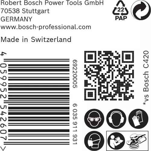 BOSCH Brúsny papier EXPERT C470 so 6 otvormi pre excentrické brúsky, 150 mm, zrnitosť 180, 50 ks (6)