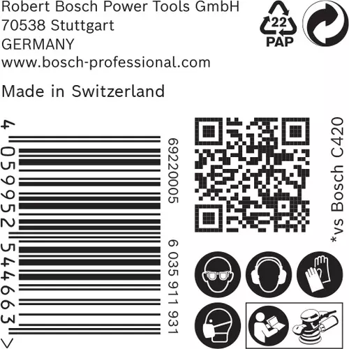 BOSCH Brúsny papier EXPERT C470 s viacerými otvormi pre excentrické brúsky, 125 mm, zrnitosť 120, 50 ks (6)