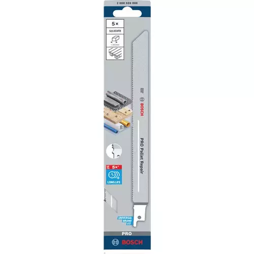 BOSCH Pílový list PRO Pallet Repair S 1135 VFR, 1,25 x 19 x 225 mm, 5 ks (2)