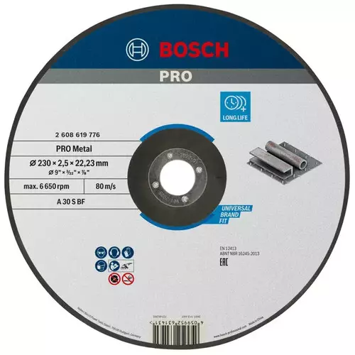 BOSCH Rezací kotúč PRO Metal, 230 × 2,5 × 22,23 mm (4)