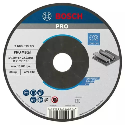 BOSCH Brúsny kotúč PRO Metal, 150 × 6 × 22,23 mm (4)