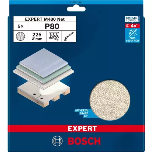 BOSCH Brúsna mriežka EXPERT M480, 225 mm, G 80, 5 ks (3)