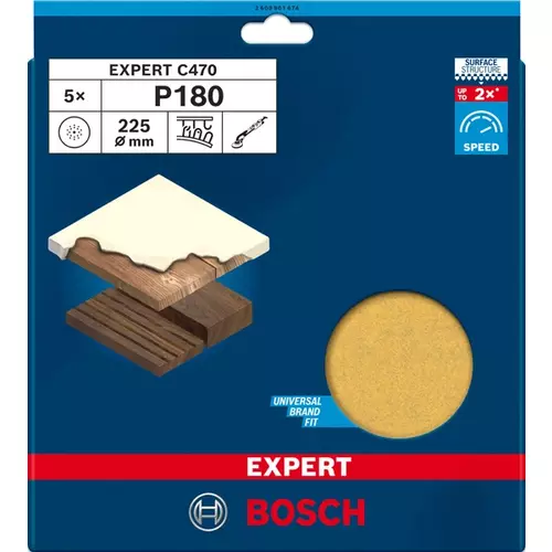 BOSCH Brúsny papier EXPERT C470 225 mm, G 180, 5 ks (3)