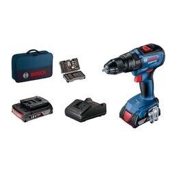 BOSCH PROFESIONÁLNA SÚPRAVA: GSB 18V-50 + 2× GBA 18V 2.0Ah + GAL 18V-20 UK + 43-dielna skrutkovacia súprava, v taške na náradie (2)