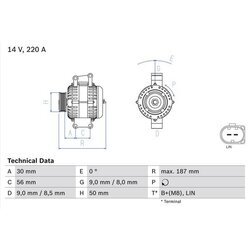 Alternátor BOSCH 0 986 047 800