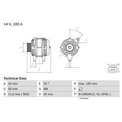 Alternátor BOSCH 0 986 082 350