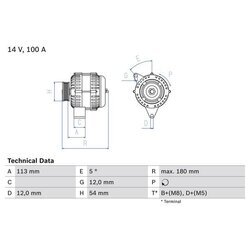 Alternátor BOSCH 0 986 083 210