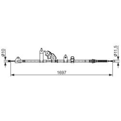 Ťažné lanko parkovacej brzdy BOSCH 1 987 482 565